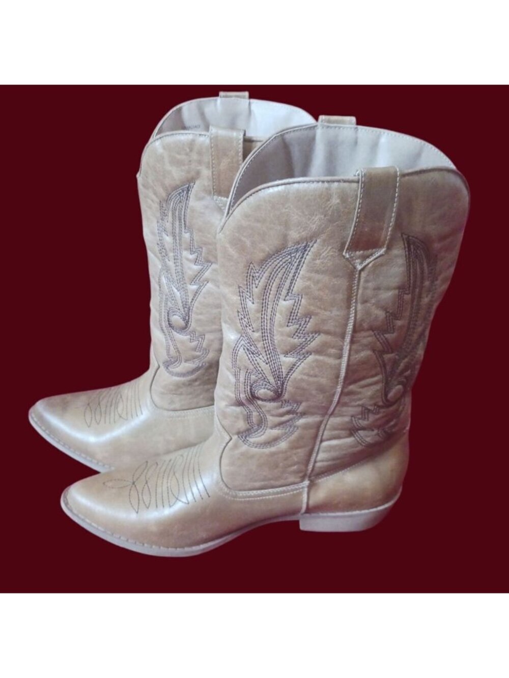 Coconuts Western Stitching Style Leather Cowboy Boots Women’s Size 11M - Picture 13 of 14